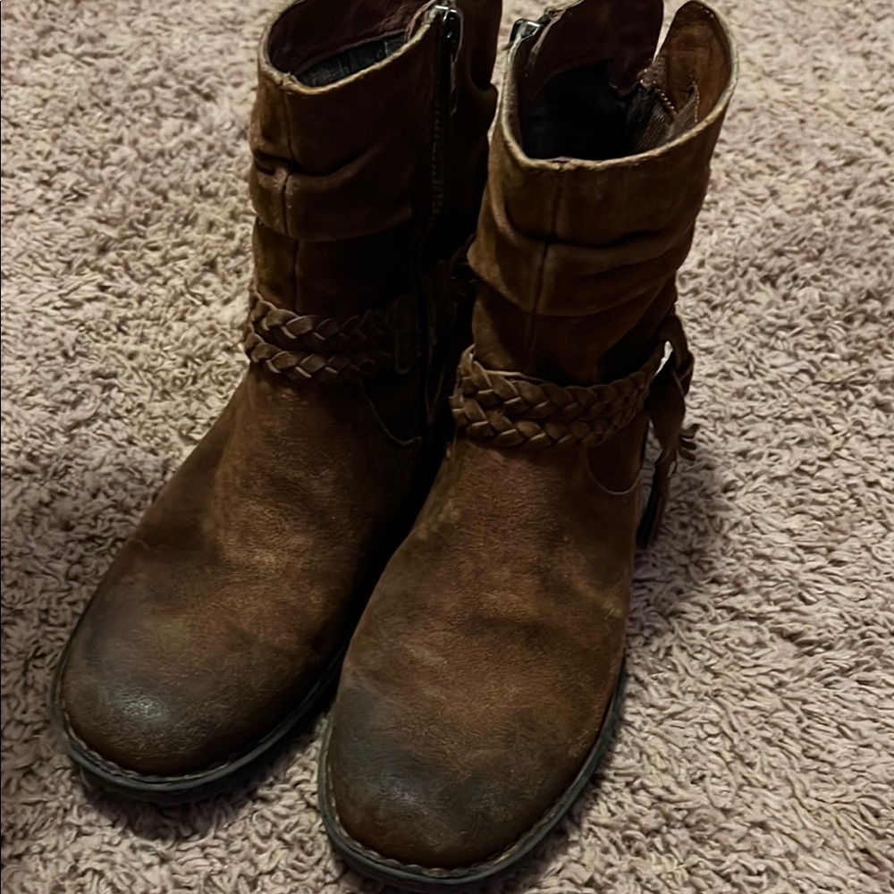BORN OUVEA Rustic Brown Ankle Booties